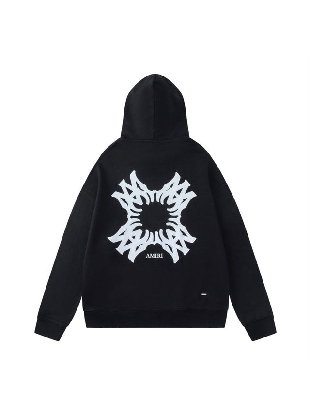 Campera Amiri negra con gr�fico blanco geom�trico