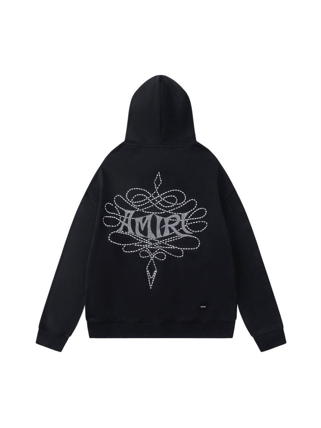 Campera Amiri negra con bordado ornamental