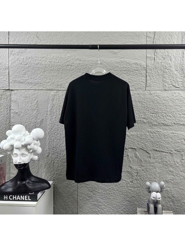 Remera Amiri negra con espalda lisa y logo blanco