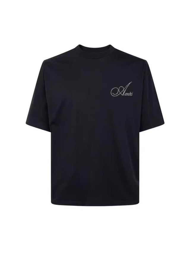 Remera Amiri negra con logo cursivo