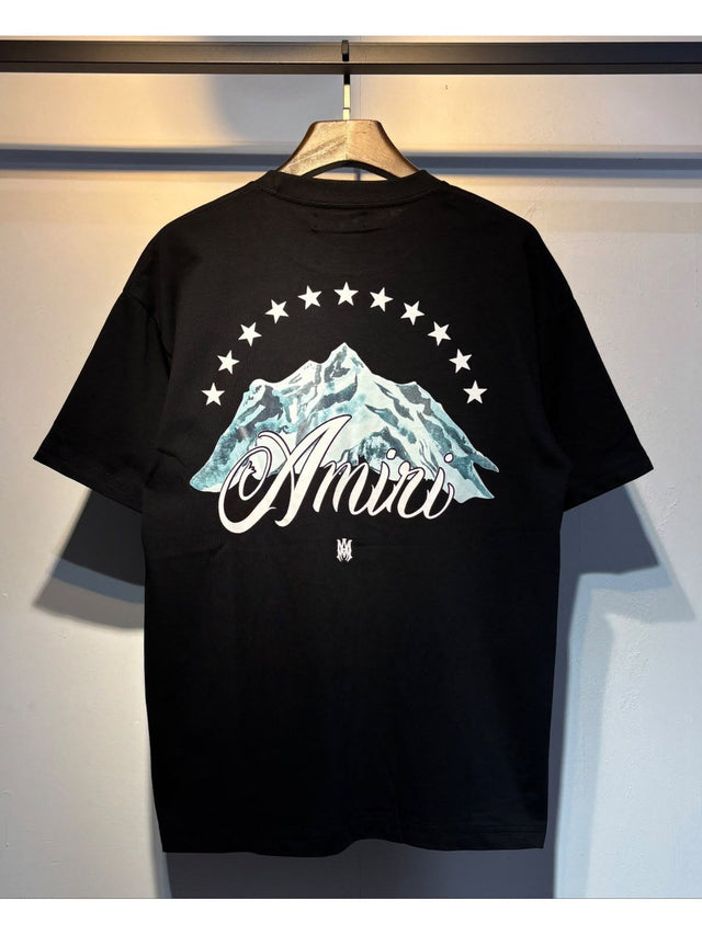 Remera Amiri negra con gr�fico de monta�a