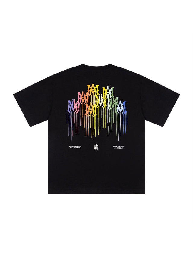 Remera Amiri negra con gr�fico multicolor