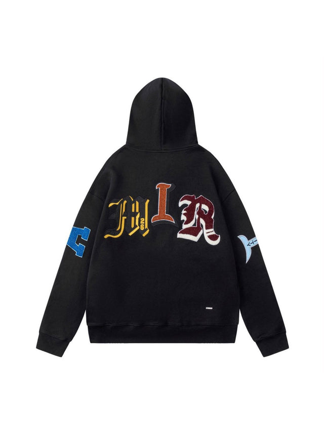 Campera Amiri negra con gr�ficos en mangas