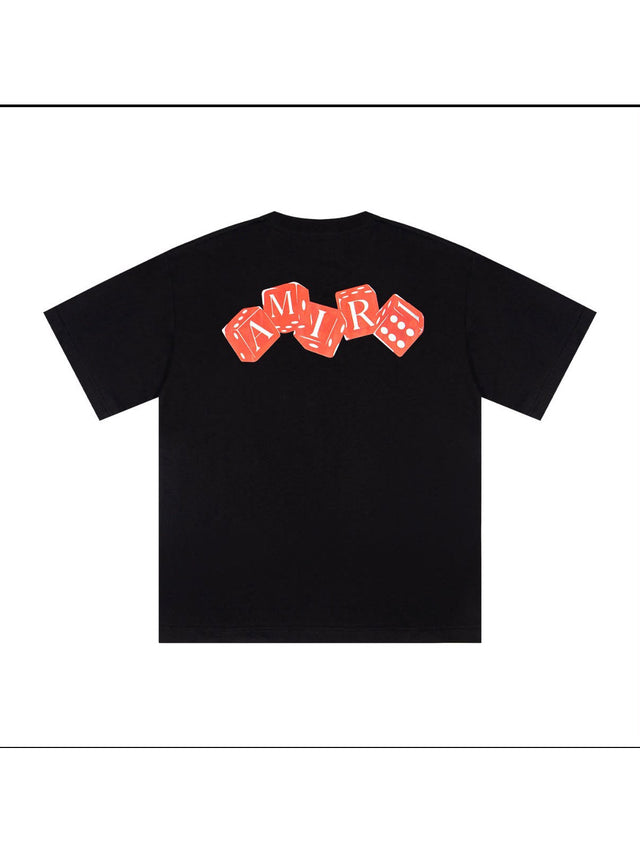 Remera Amiri negra con logo naranja