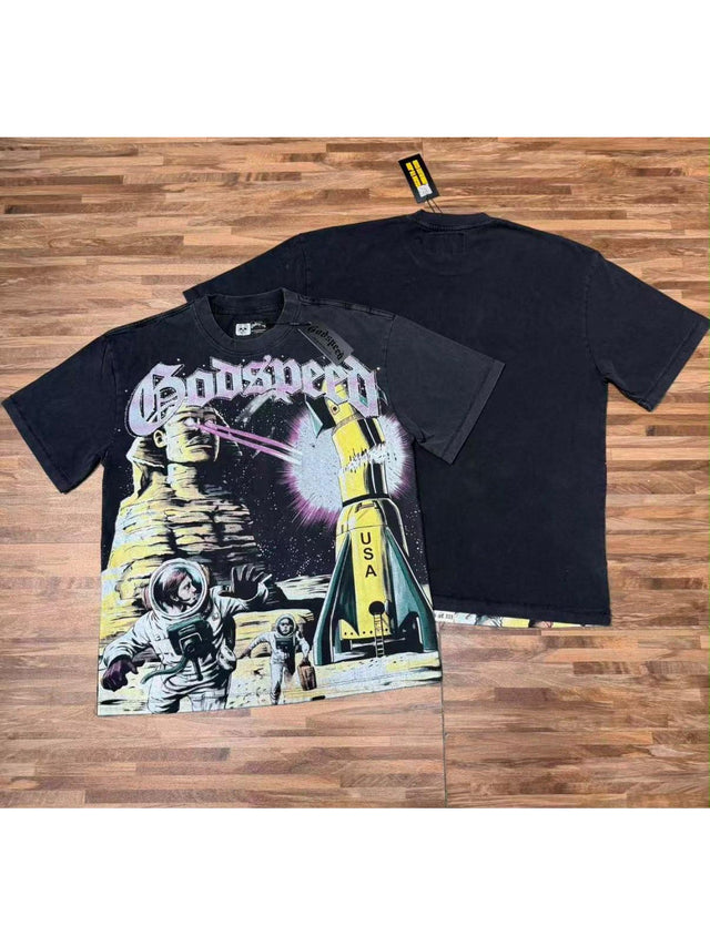 Remera Goodspeed auto ilustrado negra