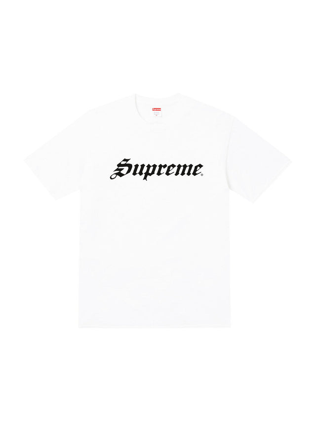 Remera blanca con logo cursivo negro � Supreme | Supreme