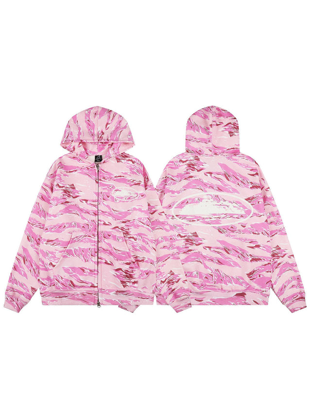 Campera camuflada rosa con capucha | Corteiz