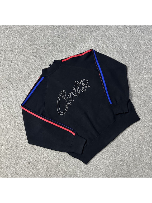 Campera negra con l�neas rojas y azules | Corteiz