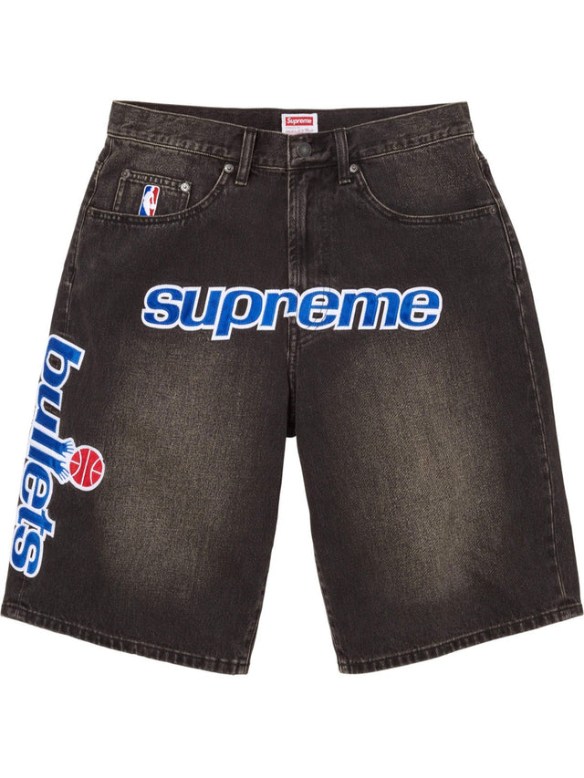 Bermuda de jean oscura con letras azules � Supreme | Supreme