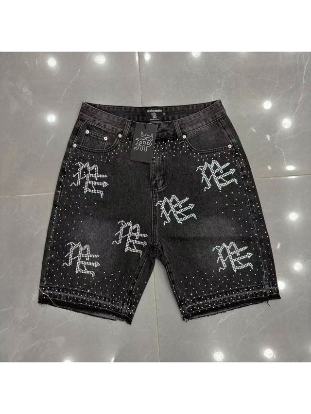 Bermuda negra con monogramas brillantes � Mixed Emotion | Mixed Emotion