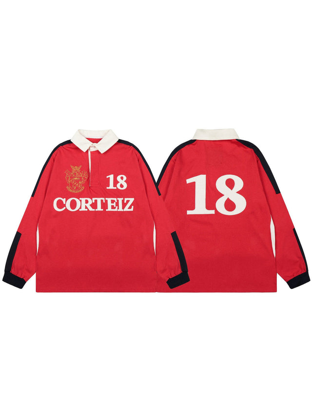 Remera manga larga roja n�mero 18 | Corteiz