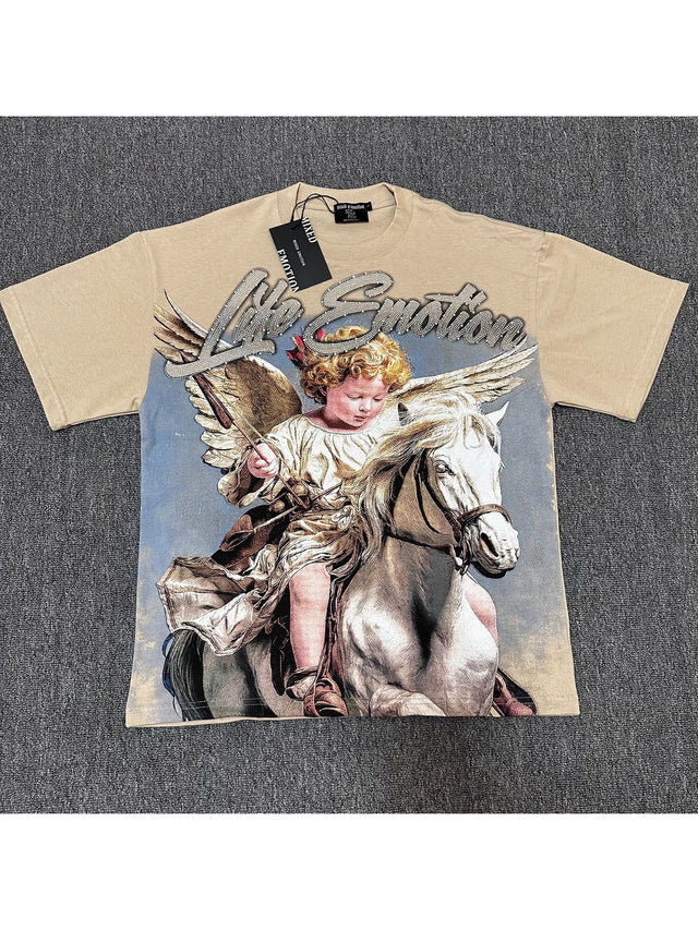 Remera crema con ángel a caballo · Mixed Emotion | Mixed Emotion