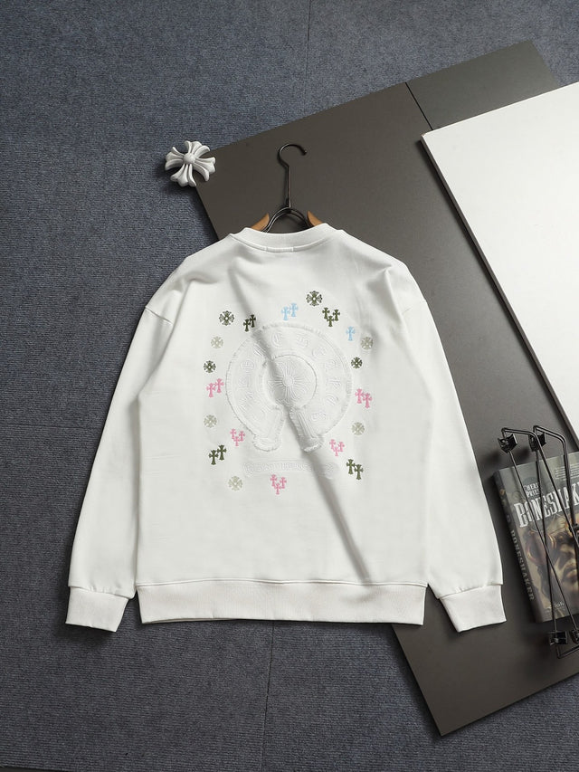 Buzo blanco con cruces multicolor — Chrome Hearts