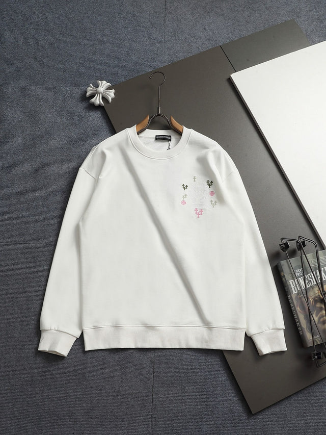 Buzo blanco con cruces multicolor — Chrome Hearts