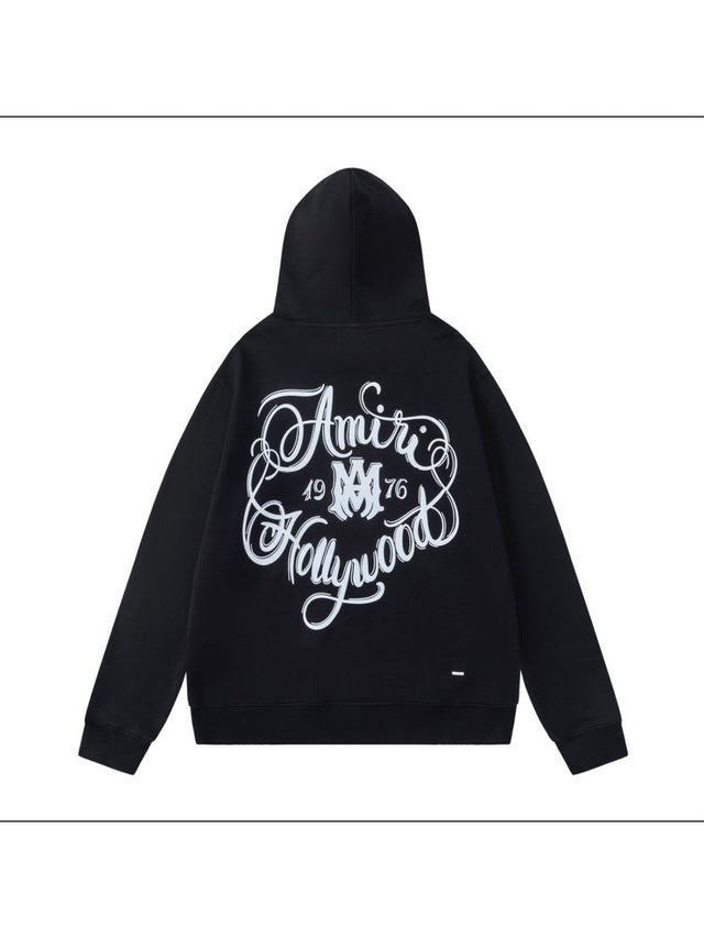 Buzo Amiri negro con bordado blanco