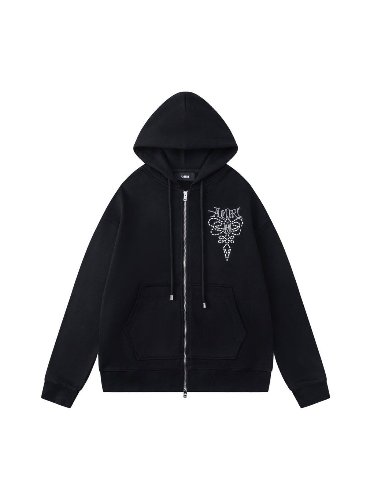 Campera Amiri negra con bordado ornamental