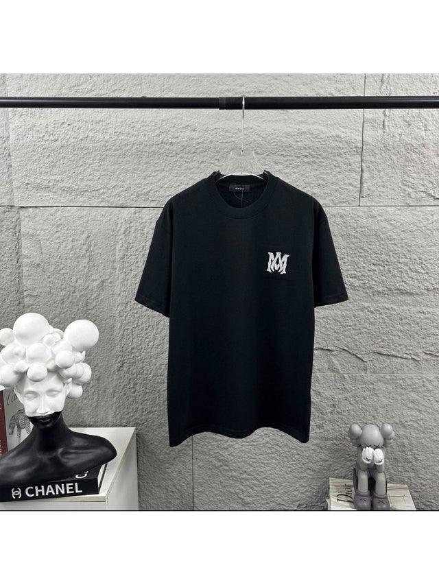 Remera Amiri negra con monograma blanco