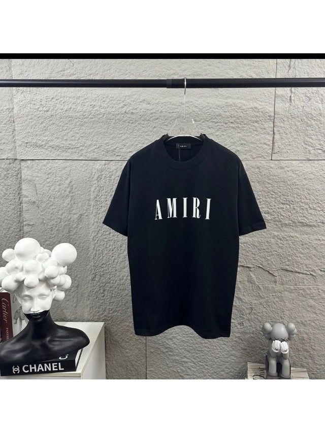 Remera Amiri negra con logo blanco