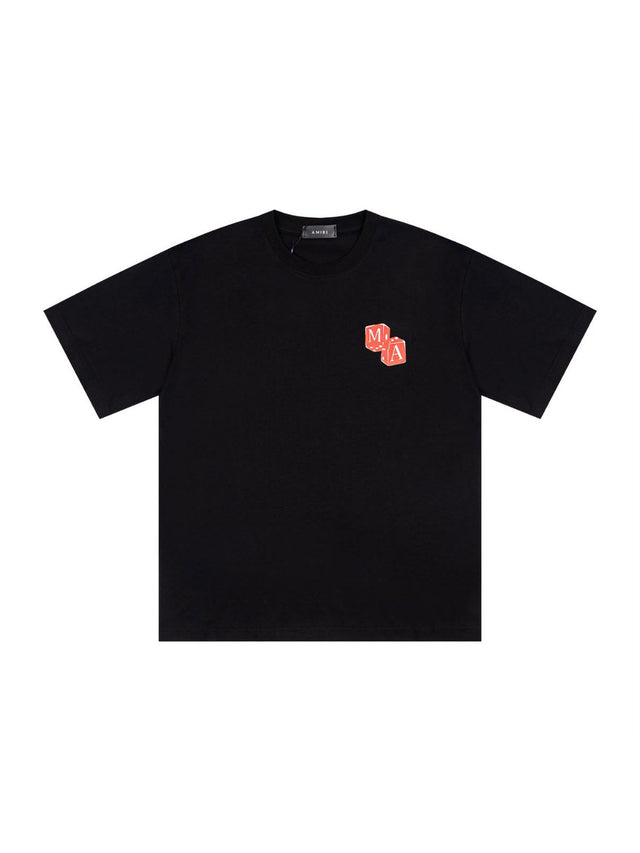 Remera Amiri negra con logo naranja