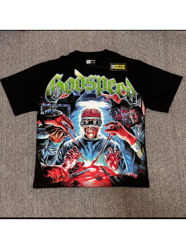 Remera Goodspeed astronauta roja negra