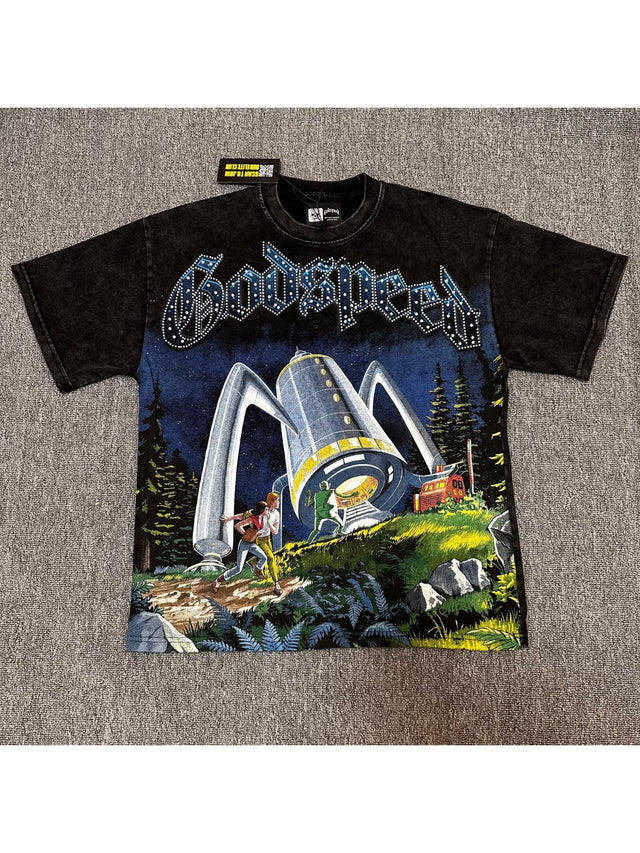 Remera Goodspeed cohete negra