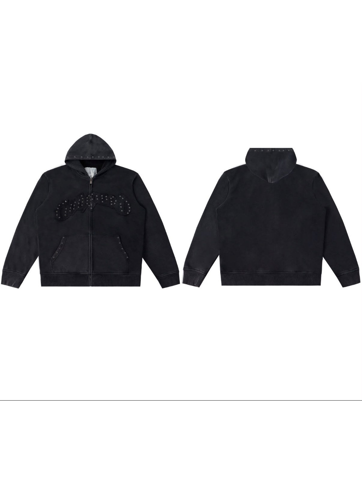 Campera Goodspeed con cierre negra logo oscuro