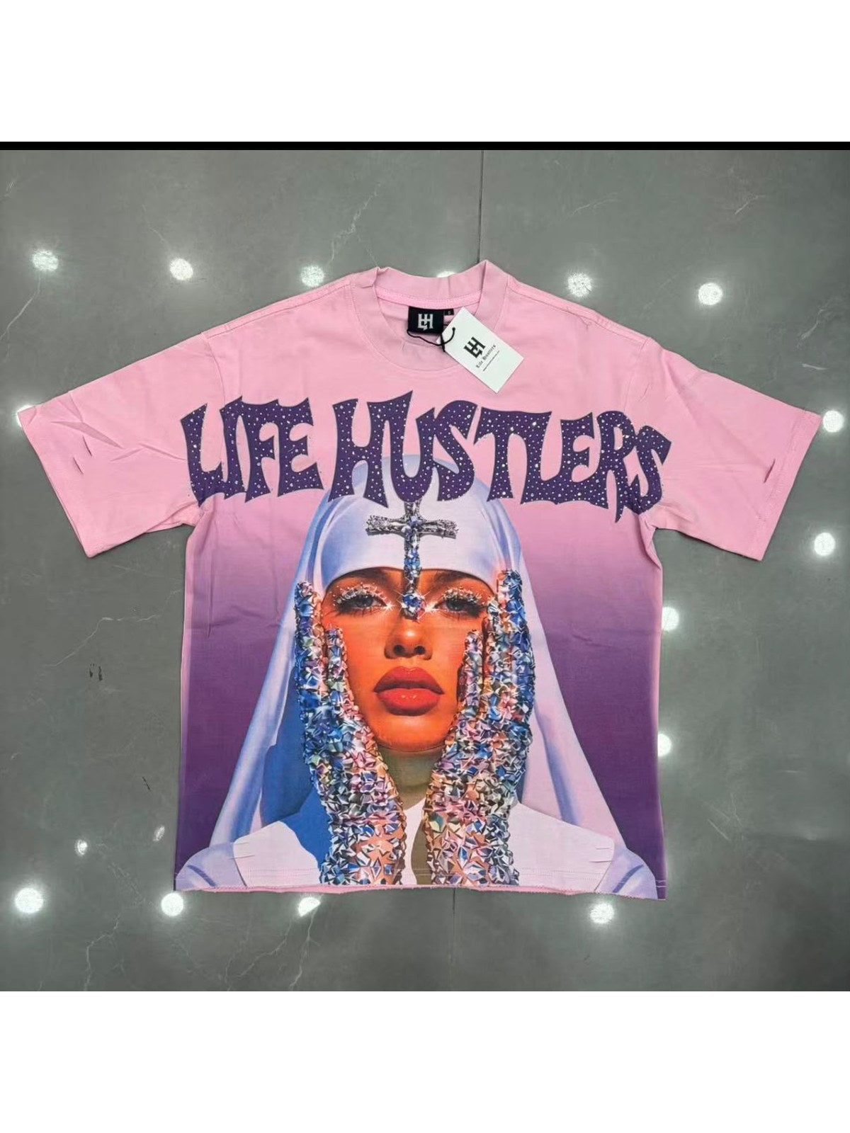 Remera Life Hustle mujer rosa