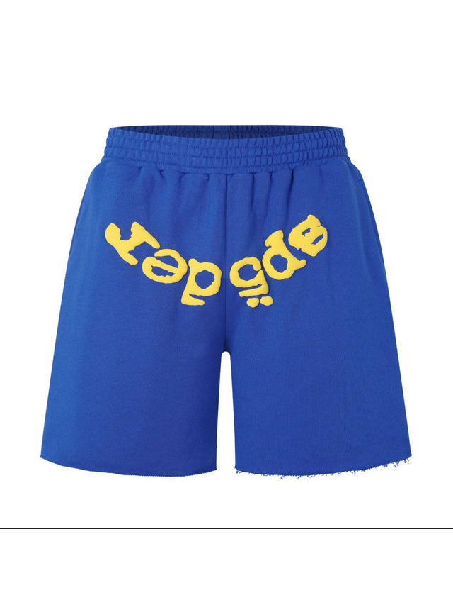 Short Sp5der logo azul y amarillo