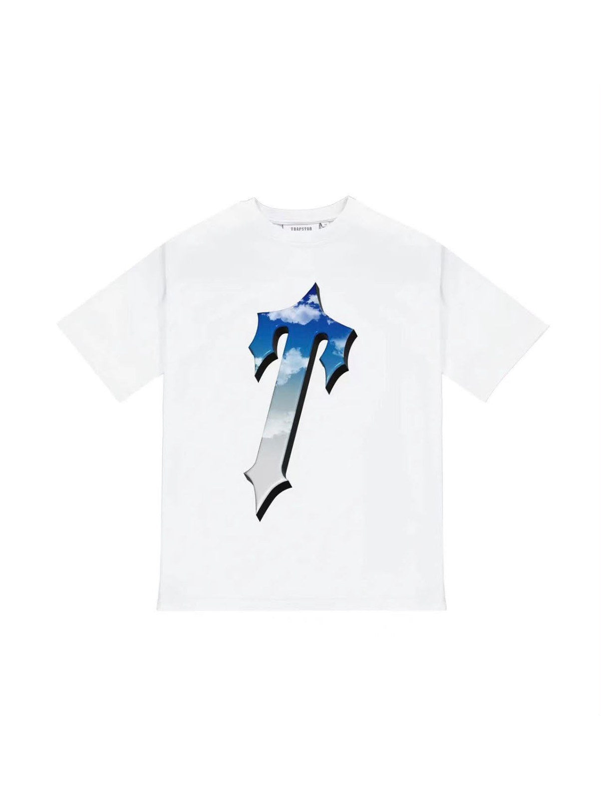 Remera Trapstar cruz azul blanca