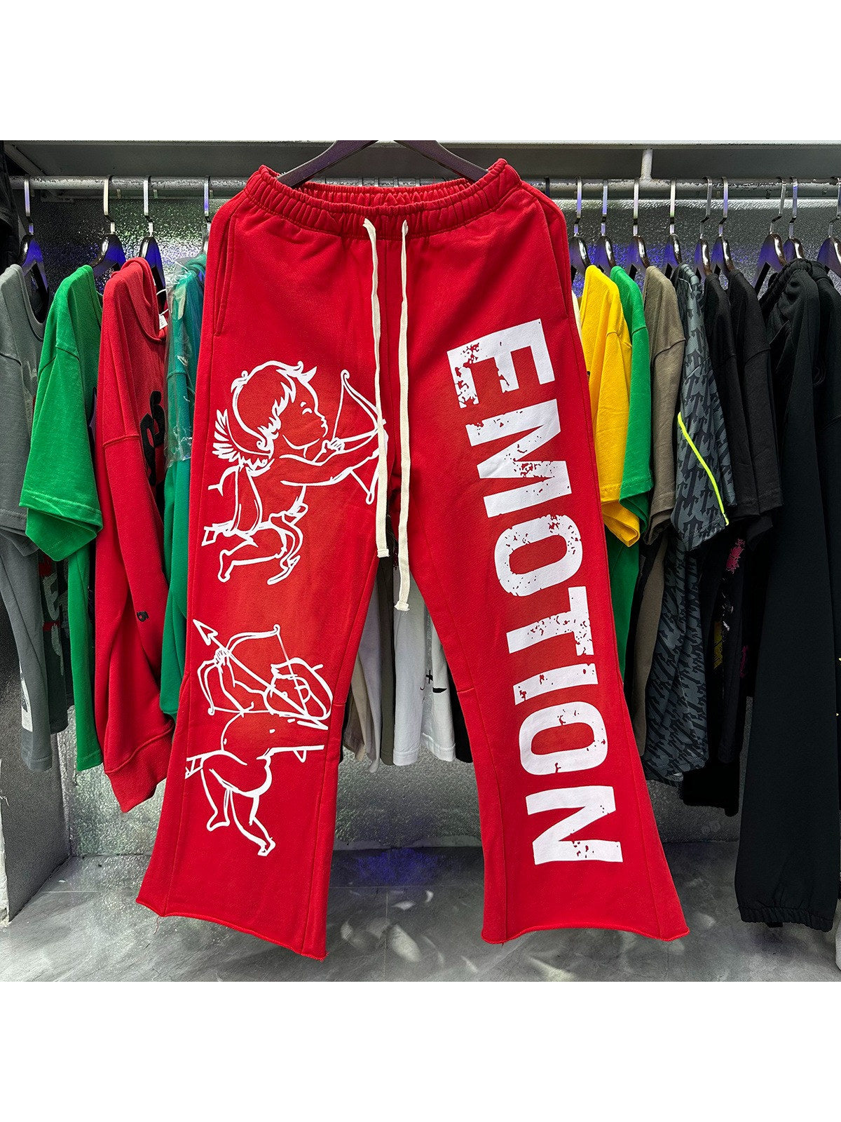 Pantal�n rojo con �ngeles y letras � Mixed Emotion | Mixed Emotion