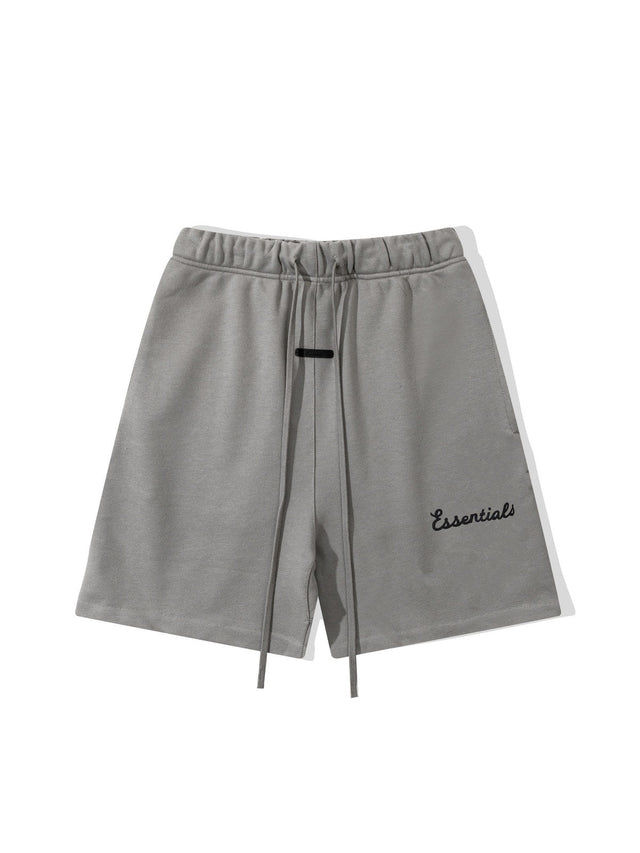 Short Essentials gris con logo cursivo | Essentials