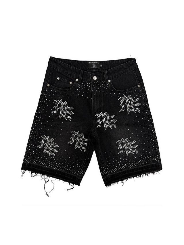 Bermuda negra desflecada con monogramas � Mixed Emotion | Mixed Emotion