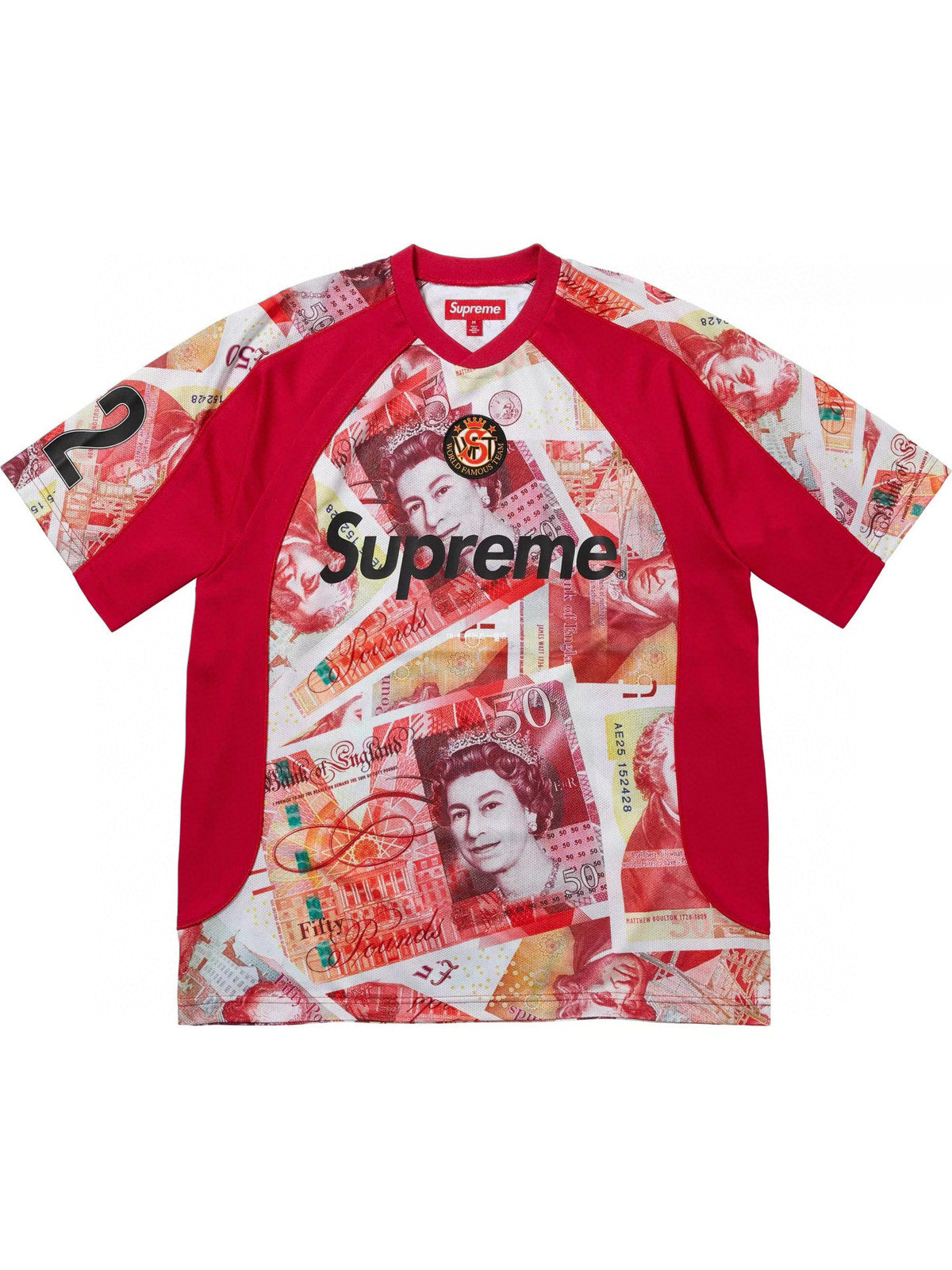 Remera deportiva roja con billetes � Supreme | Supreme