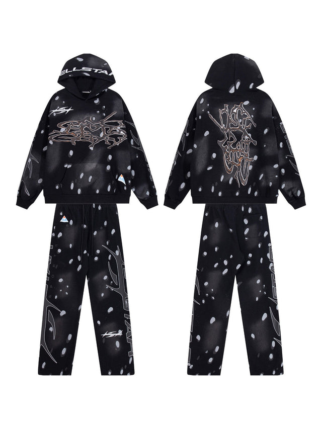 Conjunto Hellstar negro con estampado gris | Hellstar