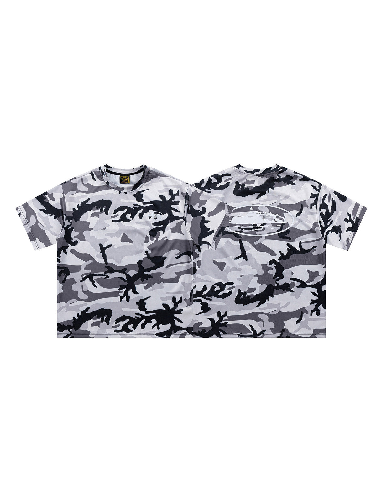 Remera camuflada gris claro con emblema blanco | Corteiz
