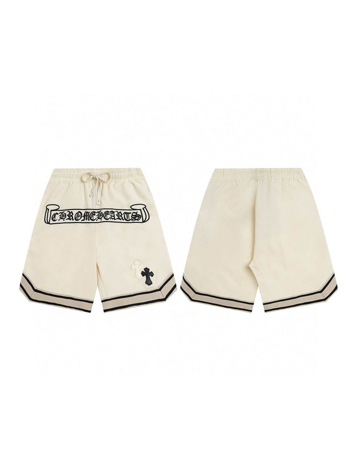Short crema con ribetes negros | Chrome Hearts