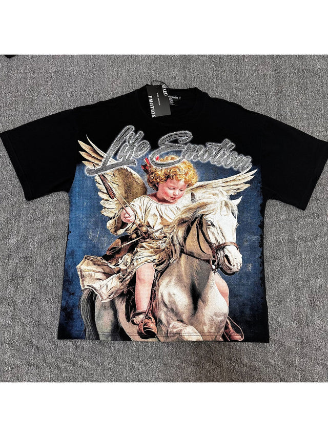 Remera negra con �ngel a caballo � Mixed Emotion | Mixed Emotion