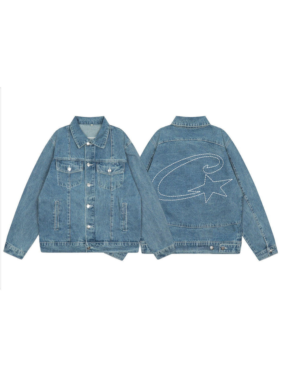 Campera de jean azul con estrella | Corteiz