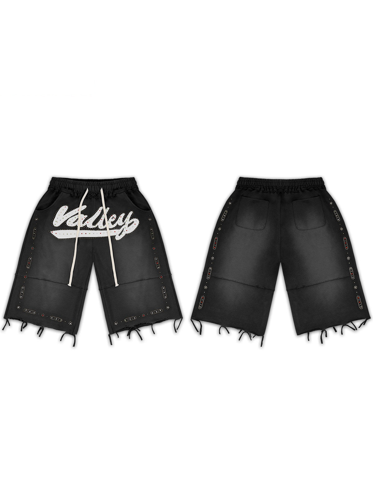 Bermuda negra desflecada con logo blanco � Valley | Valley