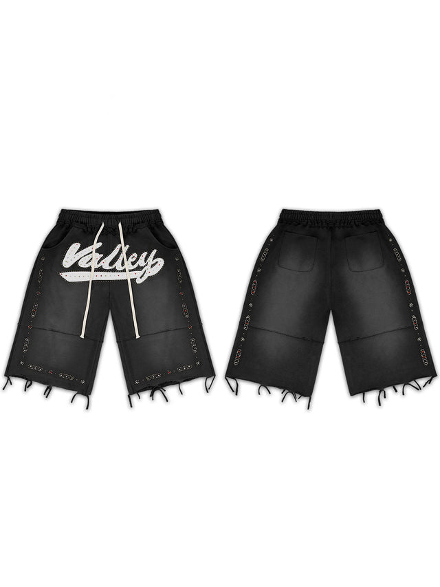 Bermuda negra desflecada con logo blanco � Valley | Valley