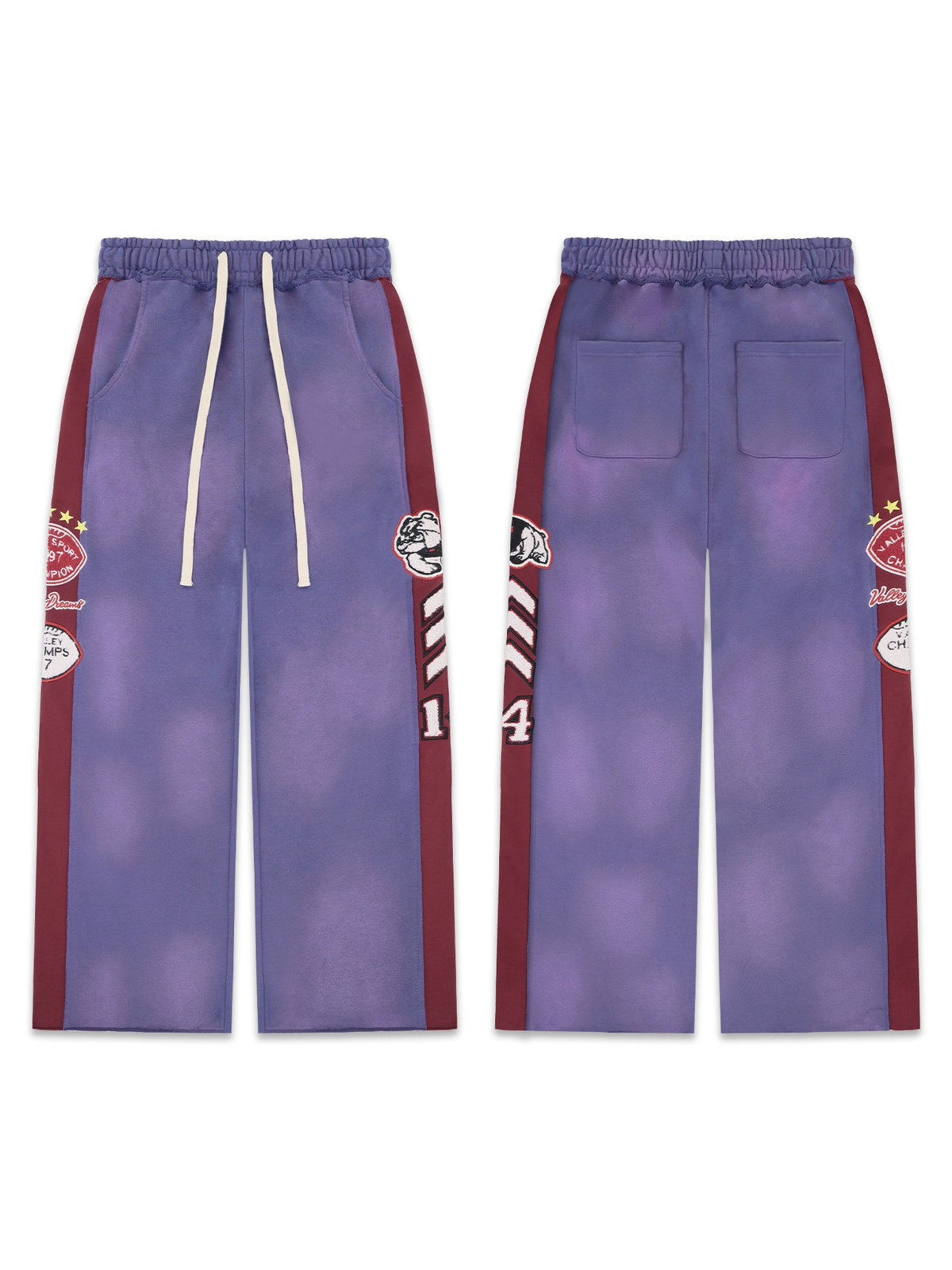 Pantal�n violeta con franjas bord� � Valley | Valley