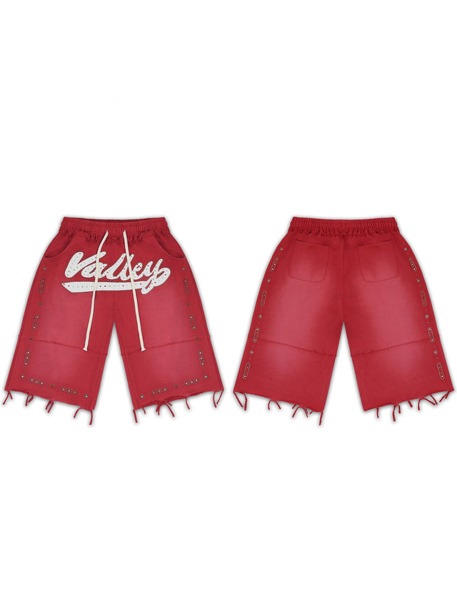 Bermuda roja desflecada con logo blanco � Valley | Valley