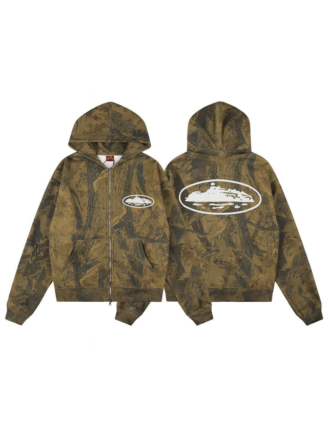 Campera camuflada marr�n con capucha | Corteiz