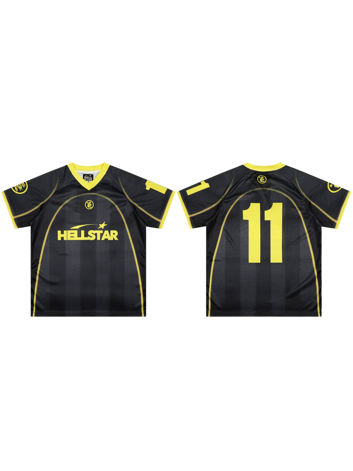 Remera Hellstar deportiva negra y amarilla n�mero 11 | Hellstar