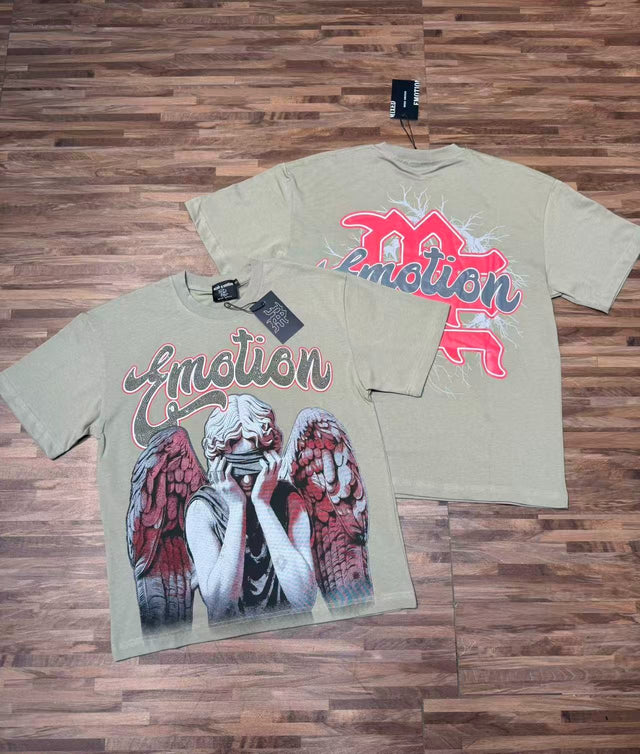 Remera gris con ángel y monograma · Mixed Emotion — Mixed Emotion